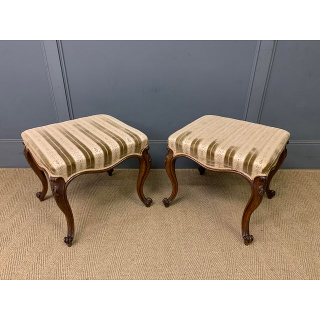 Victorian Cabriole Leg Stools, 1870, Set of 2 For Sale - Image 13 of 13