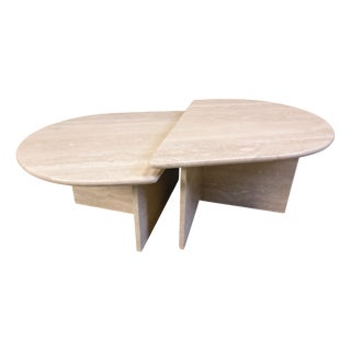 Vintage Travertine Coffee Tables, 1970s, Set of 2 For Sale