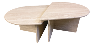 Vintage Travertine Coffee Tables, 1970s, Set of 2