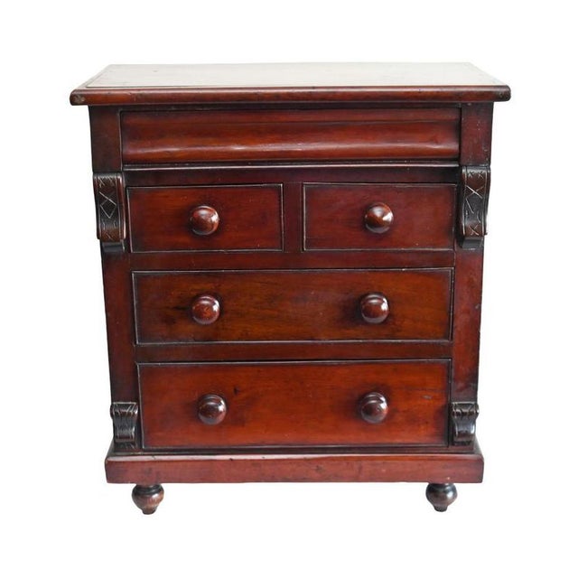 Antique Scottish Mahogany Apprentice Chest of Drawers, 1840 For Sale - Image 4 of 5