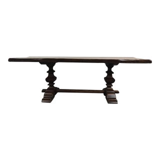 19th Century Antique French Oak Trestle Dining Table For Sale
