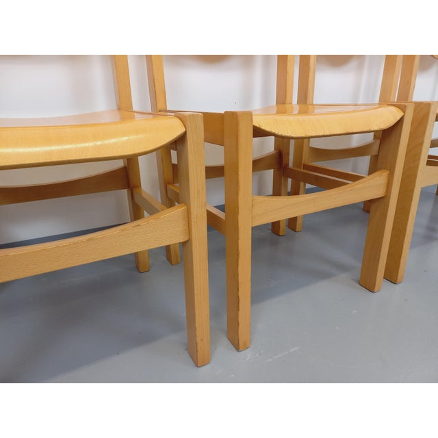 Minimalist Beechwood Chairs, 1980s, Set of 4 For Sale - Image 11 of 18