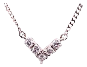 14 Karat White Gold Necklace With Diamond Pendant