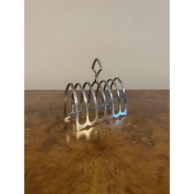 Early 20th Century Antique Edwardian Silver-Plated Toast Rack, 1900 For Sale - Image 5 of 5