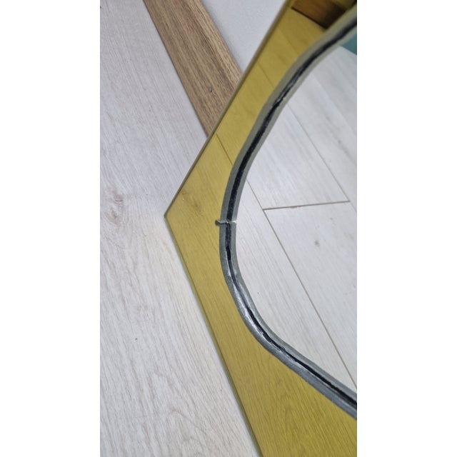 1990s Mirror with Shaped Yellow Decoration, 1990s For Sale - Image 5 of 7