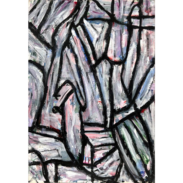 San Francisco Bay area abstract expressionist painting by Honora Berg (American, 1897-1985). A nocturnal setting adds more...