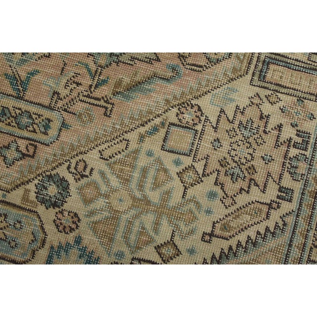 Tabriz Rug 7’11” X 11’3” Pink Wool Vintage Distressed Hand-Knotted Carpet For Sale - Image 4 of 15