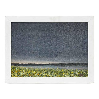 Unknown, Last Light on Yellow Flowers, 1998, Acrylic on Jute, Framed For Sale