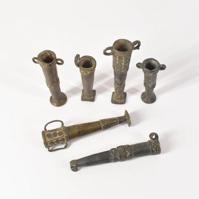 Metal Early 20th Century Tiv Brass Snuff Holder Nigeria For Sale - Image 7 of 7