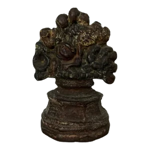 Antique 19th Century American Classical Solid Cast Iron Urn or Basket of Flowers Door Stop