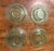 This is a set of four beautiful green glass saucers produced by Duncan & Miller featuring “Spiral Flutes“ pattern making...