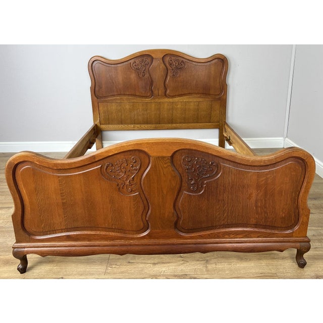 Bring classic French elegance to your bedroom with this Vintage French Louis Double Bed Frame , crafted from oak and...