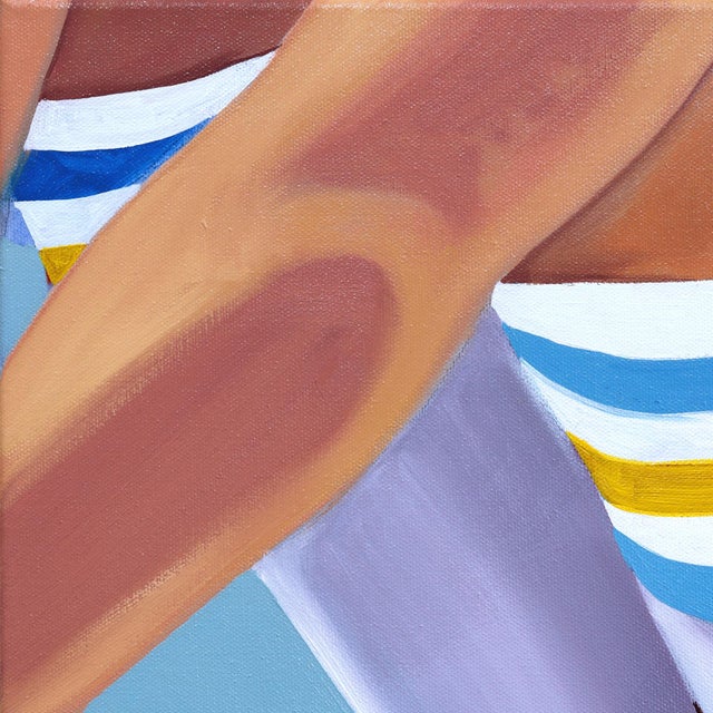 Stripes and Swoosh - Original Figurative Roller Skate Oil Painting on Canvas by Darwin Estacio Martinez For Sale - Image 4 of 9