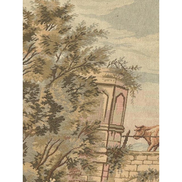 Vintage French Aubusson Style Jacquard Tapestry, 1970s For Sale - Image 4 of 18