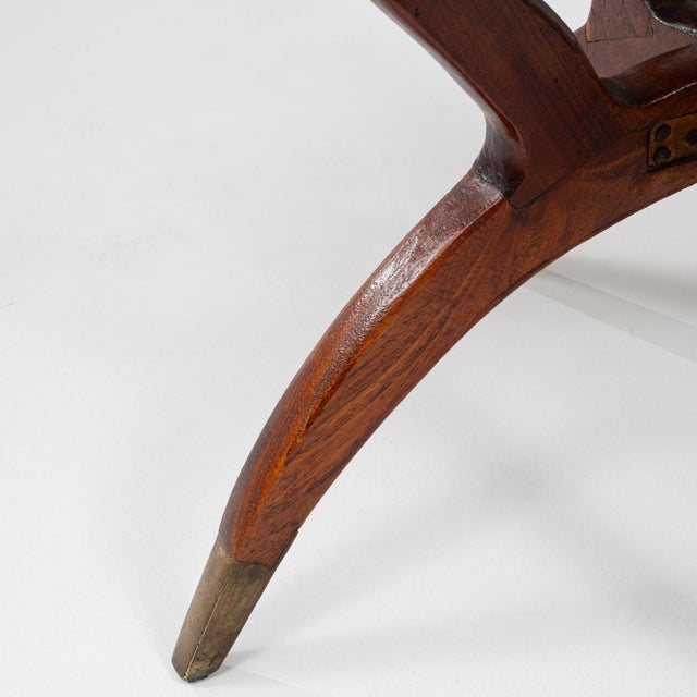 1970s Moroccan Mid-Century Walnut Coffee Table With Spider Legs and Bronze Top For Sale - Image 9 of 18