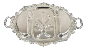 Vintage Epca Old English Silver Plate by Poole 5036 Cutlery Serving Platter Tray