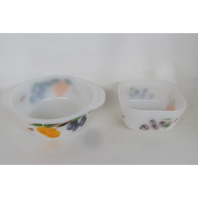 Mid 20th Century Anchor Hocking Fire King Fruit Mixing Serving Bowls Milk Glass Set of Four 4720b For Sale In Miami - Image 6 of 17
