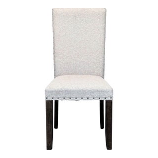 Pottery Barn Upholstered Parsons Dining Chair With Nailhead Trim For Sale