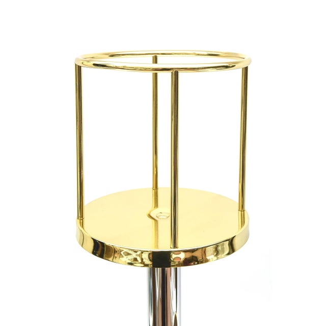 Brass Vintage 1970's Larry Laslo Signed Brass and Silver Plate Champagne Wine Stand Italian Restored For Sale - Image 8 of 13