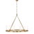 Thomas O'Brien for Visual Comfort Signature Jeffery XL Ring Chandelier in Hand-Rubbed Antique Brass with White Glass For Sale