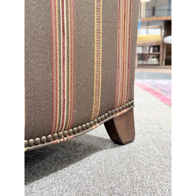 Pair of Late 20th Century Wesley Hall Hartwell Striped Lounge Chairs For Sale - Image 9 of 10