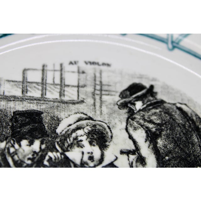 1900 - 1909 Early 20th Century French Plate “Au Violon” For Sale - Image 5 of 10