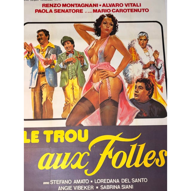Light Pink Le Trou Aux Folles, Hole of the Mad Queen's, Original Movie Poster, 1979 For Sale - Image 8 of 9