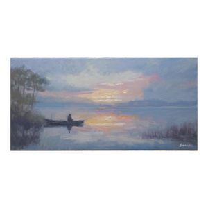 Original Oil Painting, Boat Fishing
