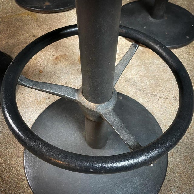 Vintage Bar Stools in Black with Green, Set of 4 For Sale - Image 5 of 8