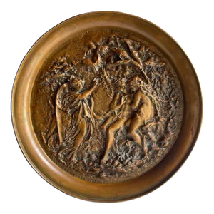 Late 19th Century Antique Bronze Garden of Eden Charger by j.b. McCoy & Son New York