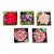 1970s Lucite Coasters Blocks Blooming Florals Roses For Sale