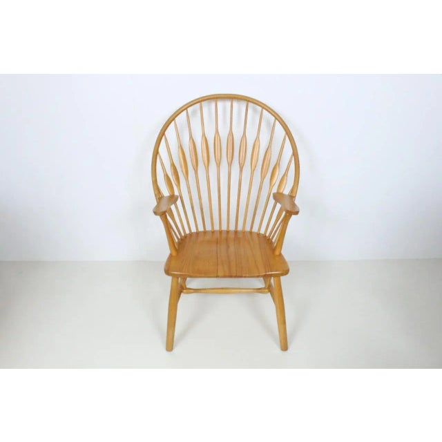 Wood 1970s Vintage Hans Wegner Style Ash Peacock Arm Chair For Sale - Image 7 of 13