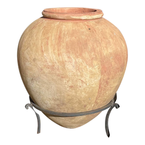 1920’s Los Angeles Italian Terra Cotta Large Pot & Stand