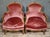 Pair of louis xv style cabriolet armchairs – carved wood – pink velvet – h 83 cm an elegant pair of louis xv style...
