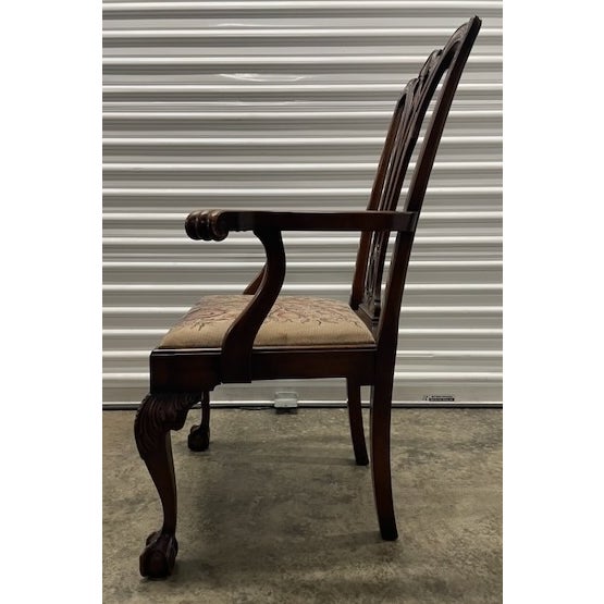 19th Century 19th Century Antique Carved Mahogany Chippendale Style Ball & Claw Foot Side/Desk Chair For Sale - Image 5 of 7