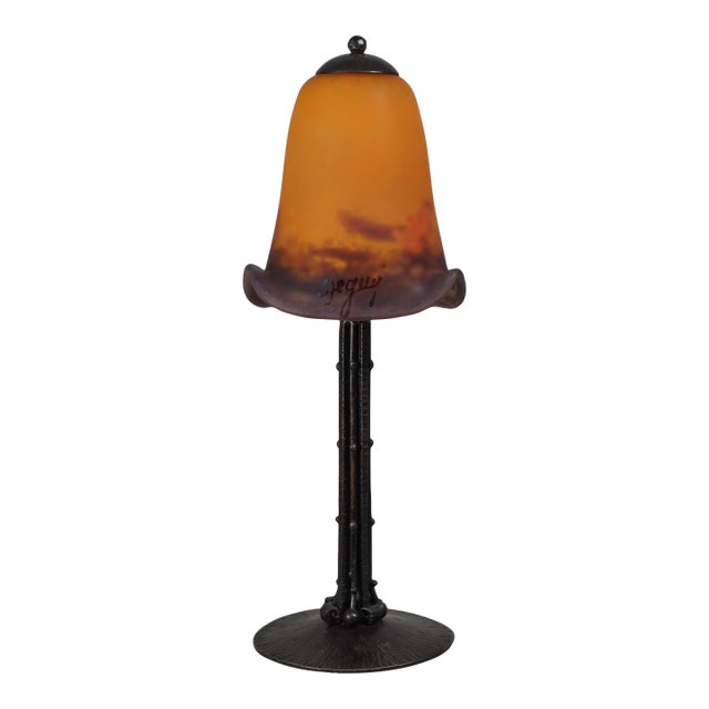 French Art Deco Table Lamp by Degue & Barbier Et Corneloup 1930 France For Sale