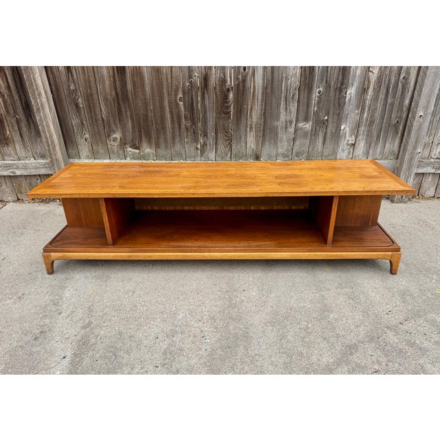 Lane Furniture Lane Rhythm Mid Century Walnut Coffee Table or Credenza For Sale - Image 4 of 9