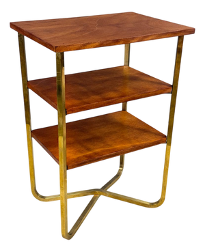 Vintage Brass Table with Three Shelves, Czechoslovakia, 1930s