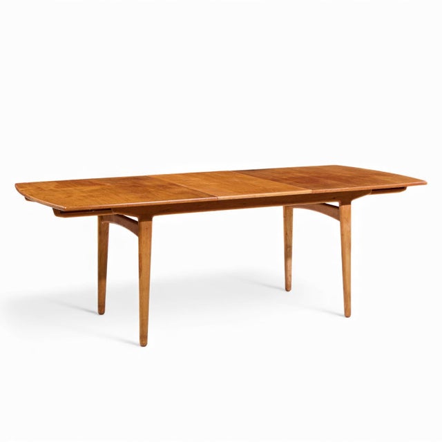 Mid 20th Century Knud Andersen for Jca Jensen Mid 20th Century Danish Teak Hidden Leaf Dining Table For Sale - Image 9 of 13
