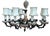 This chandelier features hand-painted ceramic and porcelain elements decorated with intricate flowers, typical of Faience...