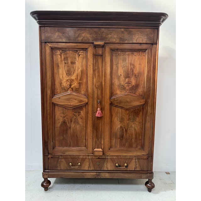 Napoleon III Style Wardrobe in Walnut, 1800s For Sale - Image 9 of 18