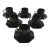 1980s Vintage Arcoroc France Black Octagonal Espresso Coffee Cups and Saucer Set- 12 Pieces For Sale