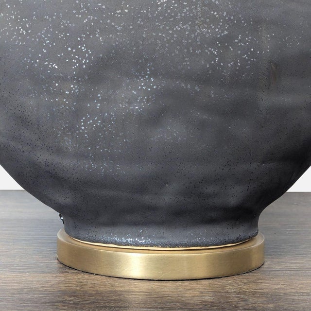 Metal Visual Comfort Armato Modern Black Table Lamp With Brass Shade For Sale - Image 7 of 8