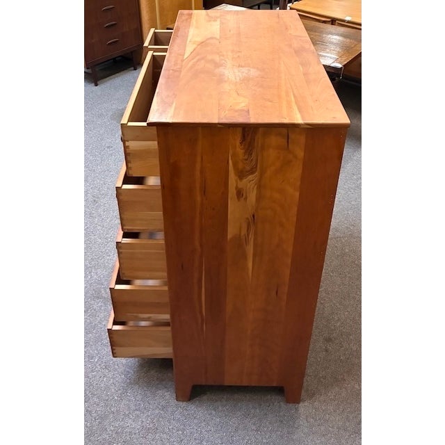 1980s Vintage Amish Solid Cherry Tall Chest of Drawers c.1980 For Sale - Image 5 of 9