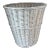 Vintage White Wicker Waste Basket For Sale