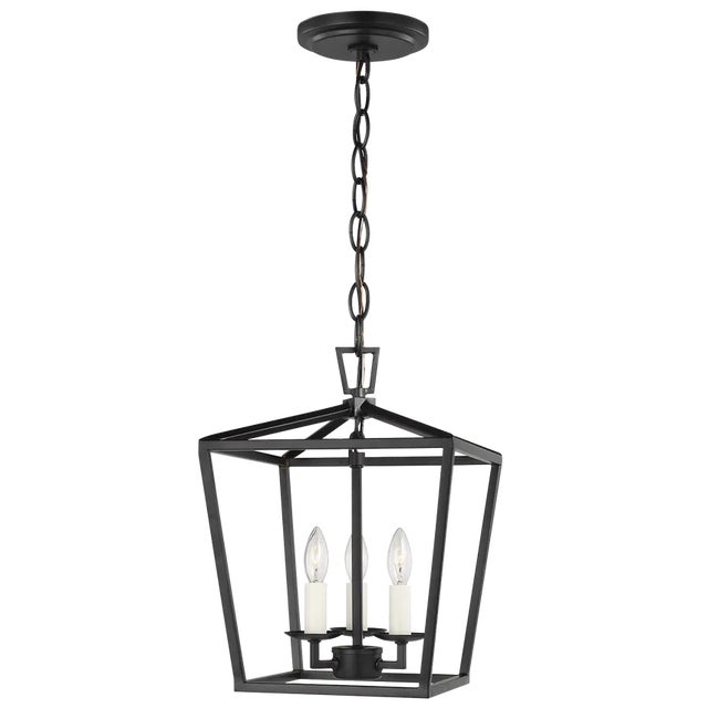Traditional Chapman & Myers By Visual Comfort Studio Dianna 3-Light Mini Pendant in Midnight Black For Sale - Image 3 of 3