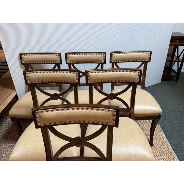 Schumacher French Empire Revival Mahogany Dining Chairs, Set of Eight For Sale In San Francisco - Image 6 of 12