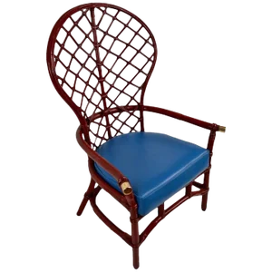 High Fan Back Woven Wicker Chair by Ficks Reed
