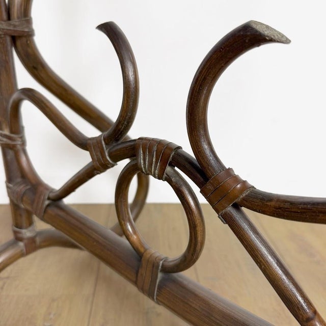 Brown Curved Wooden Psyche Mirror, 1960s For Sale - Image 8 of 15