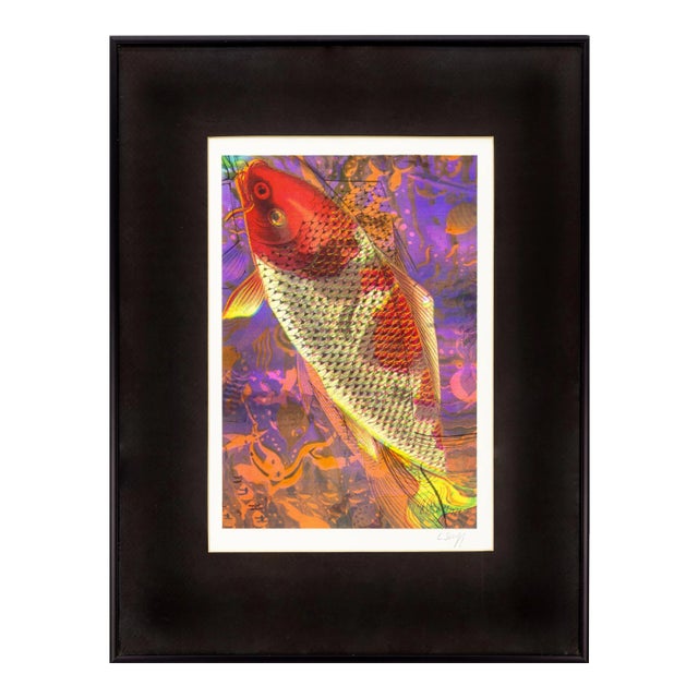 Koi Fish Print 1991 Framed & Signed For Sale